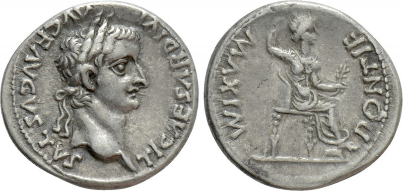 TIBERIUS (14-37). Denarius. "Tribute Penny" type. Lugdunum. 

Obv: TI CAESAR D...