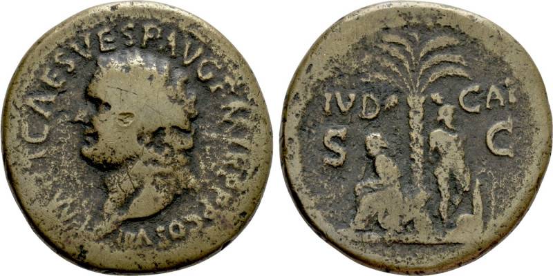 TITUS (79-81). Sestertius. Rome. "Judaea Capta" issue. 

Obv: IMP T CAES VESP ...