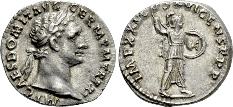 DOMITIAN (81-96). Denarius. Rome. 

Obv: IMP CAES DOMIT AVG GERM P M TR P XI. ...