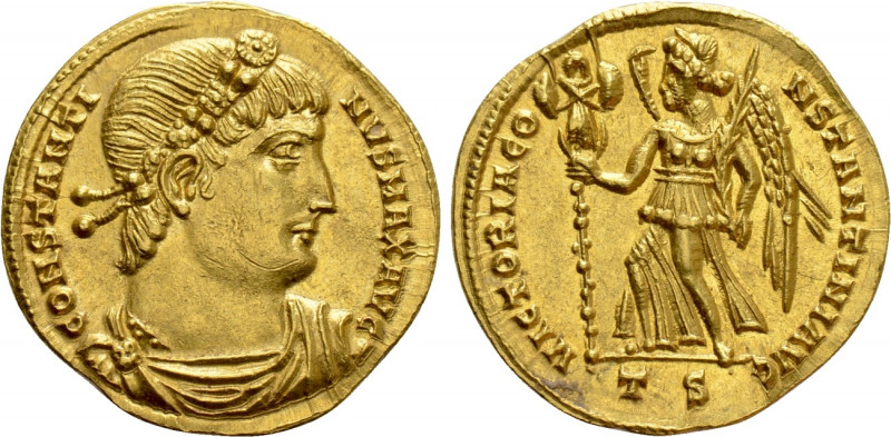 CONSTANTINE I 'THE GREAT' (307/10-337). GOLD Solidus. Thessalonica. 

Obv: CON...