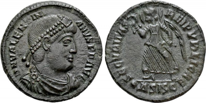 VALENTINIAN I (364-375). Ae. Siscia. 

Obv: D N VALENTINIANVS P F AVG. 
Diade...