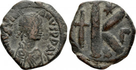 JUSTINIAN I (527-565). Half Follis. Constantinople