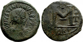 JUSTINIAN I (527-565). Follis. Carthage