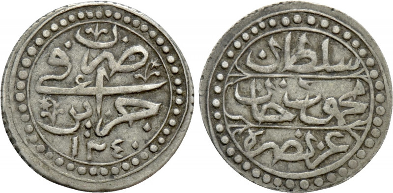 ALGERIA. Ottomans. Mahmud II (1808-1830). 1/8 Budju (AH 1240 / AD 1825). 

Obv...