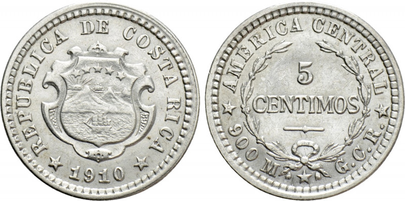 COSTA RICA. First Republic (1848-1948). 5 Centimos (1910). 

Obv: REPUBLICA DE...