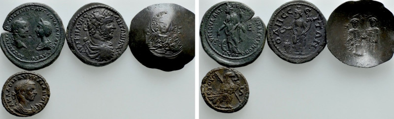 3 Roman Provincial and Byzantine Coins. 

Obv: .
Rev: .

. 

Condition: S...