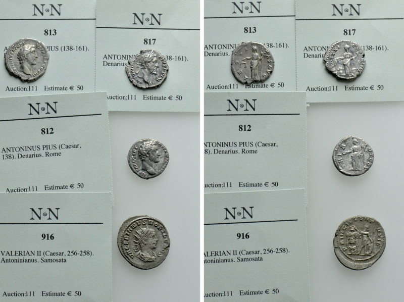 4 Roman Coins. 

Obv: .
Rev: .

. 

Condition: See picture.

Weight: g....