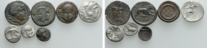 7 Greek Coins. 

Obv: .
Rev: .

. 

Condition: See picture.

Weight: g....