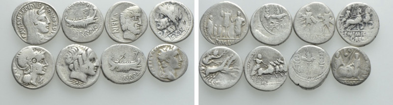 8 Roman Republican Coins. 

Obv: .
Rev: .

. 

Condition: See picture.
...