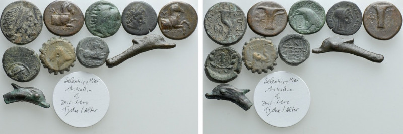 10 Greek Coins. 

Obv: .
Rev: .

. 

Condition: See picture.

Weight: g...