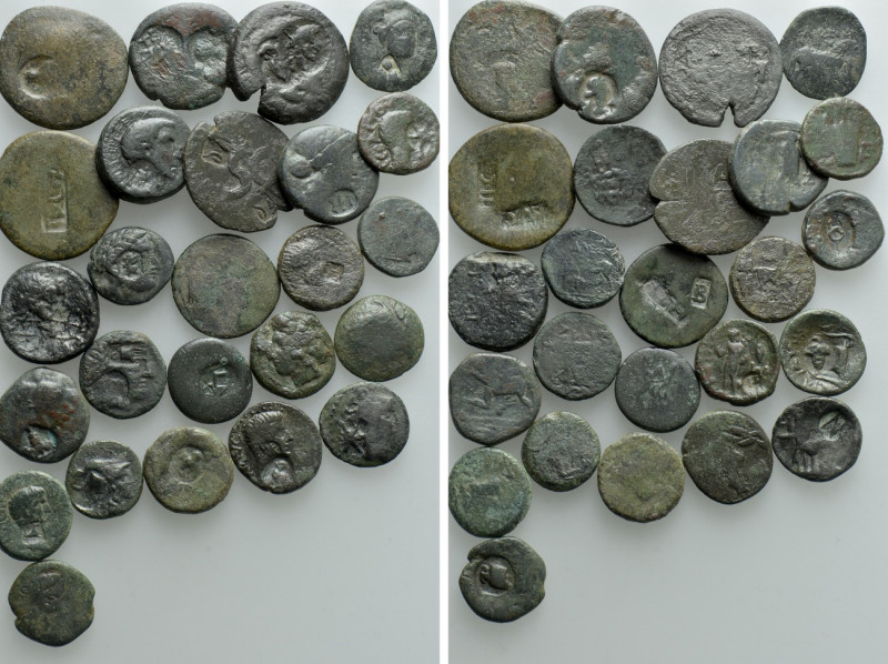 25 Greek and Roman Coins With Counter Marks. 

Obv: .
Rev: .

. 

Conditi...