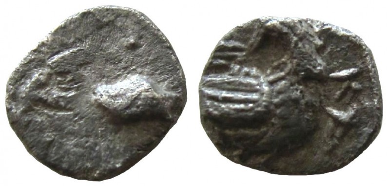 Judaea. Macedonian period. Yehud. AR Half-Ma’ah – Obol.
7 mm.

Struck circa 3...