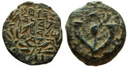 Judean Kingdom. John Hyrcanus I, 134 - 104 BC. AE Prutah.14 mm.