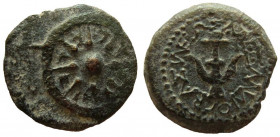 Judean Kingdom, Alexander Jannaeus, 104-76 BC. AE Prutah.17 mm.