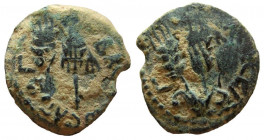 Judaea. Agrippa I, 37-43 AD. AE Prutah. Jerusalem mint.18 mm.