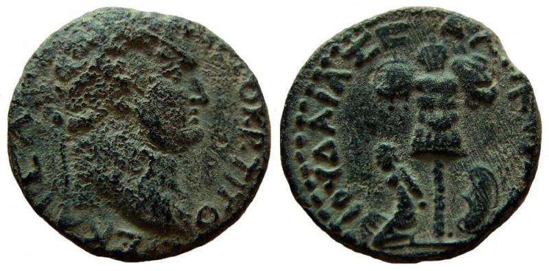 Judaea. Caesarea Maritima. Titus, 79-81 AD. AE 24 mm. Judaea Capta issue.

Obv...