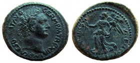 Judaea. Caesarea Maritima. Domitian, 81-96 A.D. AE 24 mm. Judaea Capta issue.