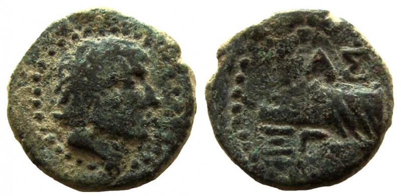 Judaea. Ascalon. Quasi-Autonomous issue. AE 16 mm.

Dated year 63, 41-40 BC.
...