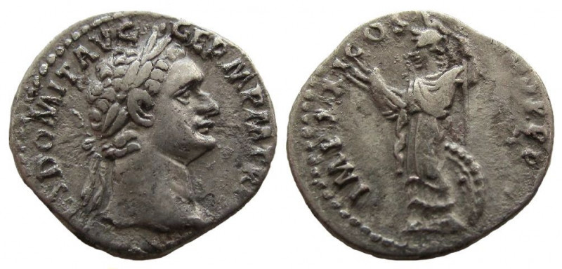 Domitian, 81-96 AD. AR Denarius. Rome mint.

Struck 90 AD.
Obverse: IMP CAES ...