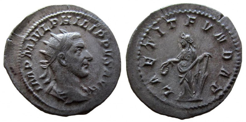 Philip I, 244-249 AD. AR Antoninianus. Rome mint.

Struck 244 AD.
Obverse: Ra...