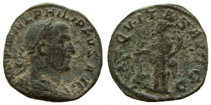 Philip I, 244-249 AD. AE Sestertius. Rome mint.

Struck 246 AD.
Obverse: Laur...