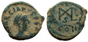 Marcian, 450-457 AD. AE Nummus. Constantinople mint. 12 mm.