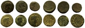 Judaea. Agrippa II, 55-95 AD. Lot of 6 coins.