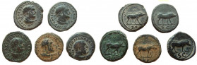 Lot of 5 AE units of Trajan, 98-117 AD.