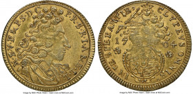 Bavaria. Maximilian III Joseph gold Goldgulden 1704 AU58 NGC, KM350, Fr-219/220. Borderline Mint State, showcasing antique-gold toning and a level of ...