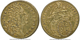Bavaria. Maximilian II Emanuel gold Maximilian d'Or 1723 AU Details (Obverse Cleaning) NGC, Munich mint, KM388, Fr-226, Dav-226. A fully-defined repre...