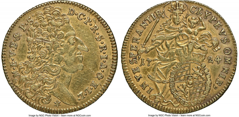 Bavaria. Maximilian II Emanuel gold Maximilian d'Or 1724 AU Details (Obverse Scr...