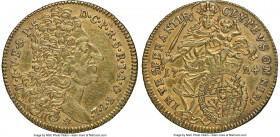 Bavaria. Maximilian II Emanuel gold Maximilian d'Or 1724 AU Details (Obverse Scratched) NGC, Munich mint, KM388, Fr-226. A sharp example of this sough...