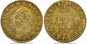 Brunswick-Lüneburg-Calenberg-Hannover. George II August gold 1/2 Goldgulden 1750-S MS61 NGC, KM300, Fr-612. The second finest grade recorder by NGC or...