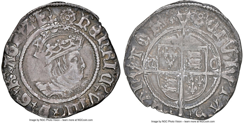 Henry VIII (1509-1547) 1/2 Groat (2 Pence) ND (1533-1544) XF45 NGC, Canterbury m...