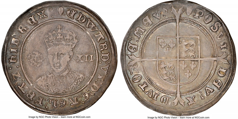Edward VI (1547-1553) Shilling ND (1551-1553) XF40 NGC, Tower mint, Tun mm, Fine...