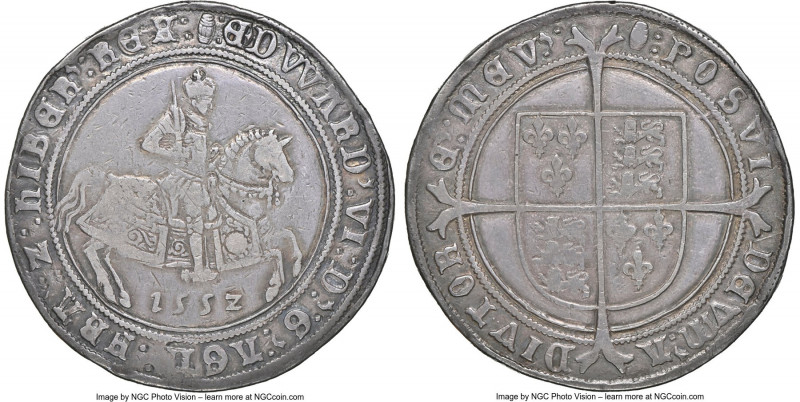 Edward VI (1547-1553) Crown 1552 VF30 NGC, Tower mint, Tun mm, Fine Silver issue...