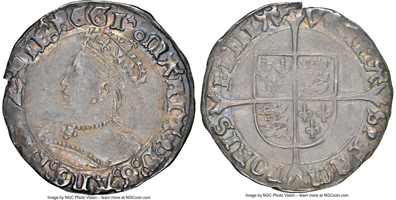 Mary (1553-1558) Groat (4 Pence) ND (1553-1554) AU55 NGC, Tower mint, Pomegranat...