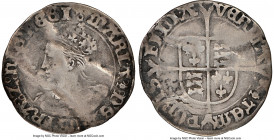 Mary (1553-1558 Groat (4 Pence) ND (1553-1554) Fine Details (Bent) NGC, Tower mint, Pomegranate mm, S-2492. 1.95gm. A seldom-seen representative of th...