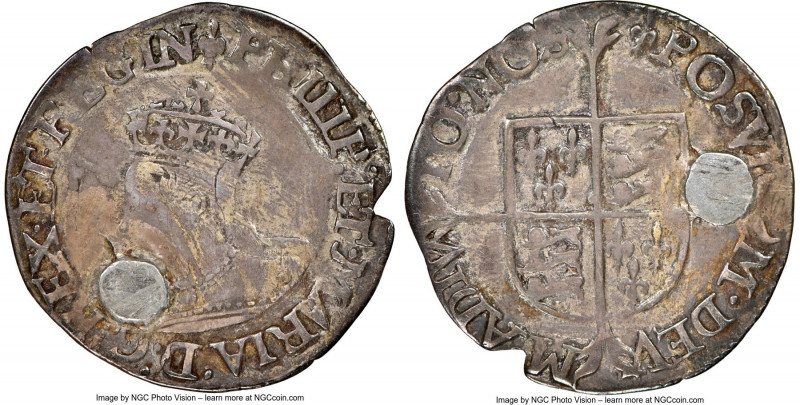 Philip II of Spain & Mary (1554-1558) 1/2 Groat (2 Pence) ND (1554-1558) VF Deta...