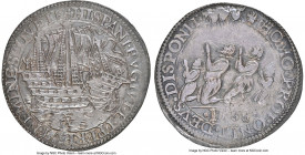 Elizabeth I silver "Defeat of Spanish Armada" Jeton 1588 MS62 NGC, Dordrecht mint, Eimer-60, M-I-147/116. 30mm. A captivating design, celebrating the ...