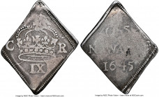 Charles I "Newark Besieged" 9 Pence 1645 F12 NGC, KM369.2, S-3145. 4.29gm. A more heavily circulated and doubtlessly storied example, which nonetheles...