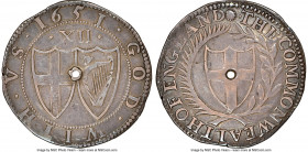 Commonwealth Shilling 1651 XF Details (Holed) NGC, Tower mint, Sun mm, KM390.1, S-3217, ESC-95, N-2724. 5.76gm. A thoroughly resplendent example of th...