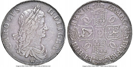 Charles II Crown 1662 XF45 NGC, KM417.1, S-3350, ESC-340. Variety with rose below bust and stop after HIB. A slightly glossy example exhibiting metall...