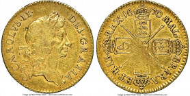 Charles II gold 1/2 Guinea 1670 XF Details (Reverse Scratched) NGC, KM431, S-3347. An affordable example of this popular Guinea fraction, weaving well...