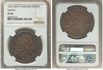 William & Mary Crown 1692/2 VF30 NGC, KM478, S-3433. QVINTO edge. 2 over inverted 2 variety. A fully-defined and conservatively graded representative,...