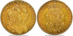 William & Mary gold "Elephant and Castle" 1/2 Guinea 1692 AU53 NGC, KM476.2, S-3431. A mildly handled representative of this sought-after type bearing...