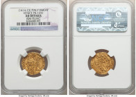 Venice. Tomaso Mocenigo gold Ducat ND (1414-1423) AU Details (Rim Filing) NGC, Fr-1231. • TOM • MOCЄNIGO | • S | • M | • V | Є | N | Є | T | I •, St. ...