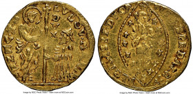 Venice. Lodovico Manin gold Zecchino ND (1789-1797) AU55 NGC, KM755, Fr-1445. 3.46gm. LVDOV • MANIN • | S | • M | • V | E | N | E | T St. Mark standin...