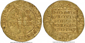 Holland. Provincial gold Ducat 1588 AU55 NGC, Fr-249, Delm-774. 3.50gm. A seldom-seen date, bearing an expertly struck flan with sharp devices and gol...