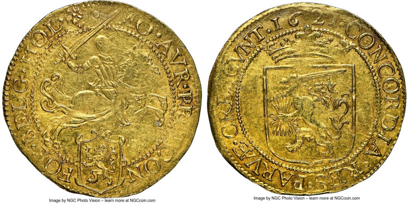 Holland. Provincial gold Cavalier d'Or 1621 MS61 NGC, KM19. Fr-251. 9.95gm. A la...